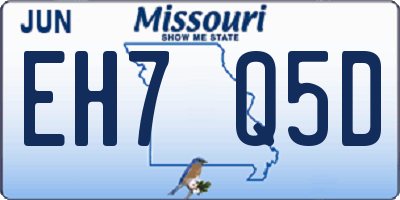 MO license plate EH7Q5D