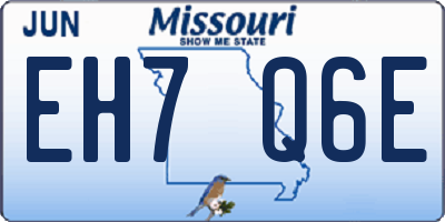 MO license plate EH7Q6E