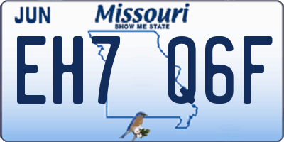 MO license plate EH7Q6F