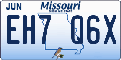 MO license plate EH7Q6X