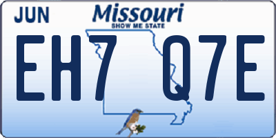 MO license plate EH7Q7E
