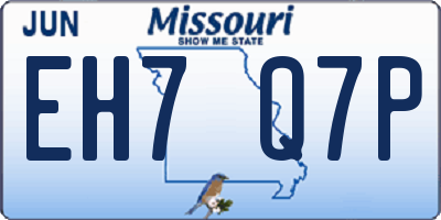 MO license plate EH7Q7P