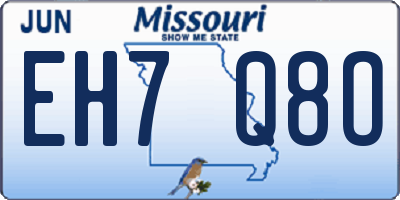 MO license plate EH7Q8O