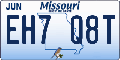 MO license plate EH7Q8T