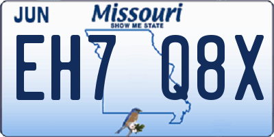 MO license plate EH7Q8X