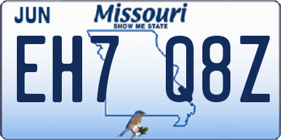 MO license plate EH7Q8Z