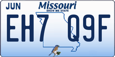 MO license plate EH7Q9F
