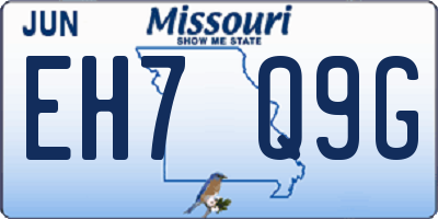 MO license plate EH7Q9G