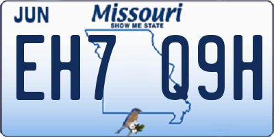 MO license plate EH7Q9H