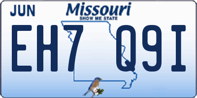 MO license plate EH7Q9I