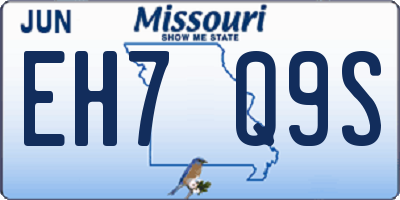 MO license plate EH7Q9S