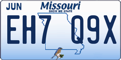 MO license plate EH7Q9X