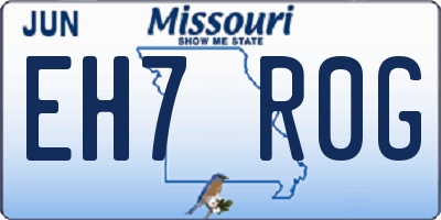 MO license plate EH7R0G
