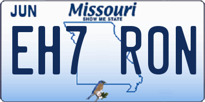 MO license plate EH7R0N