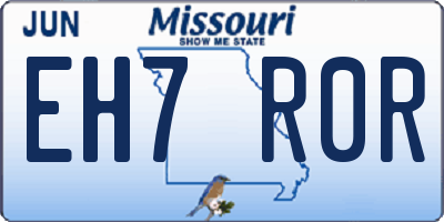 MO license plate EH7R0R
