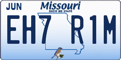 MO license plate EH7R1M