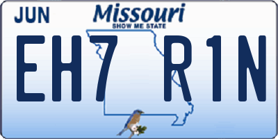 MO license plate EH7R1N