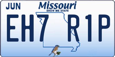 MO license plate EH7R1P