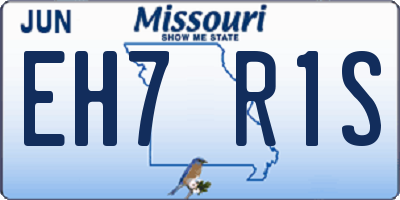 MO license plate EH7R1S