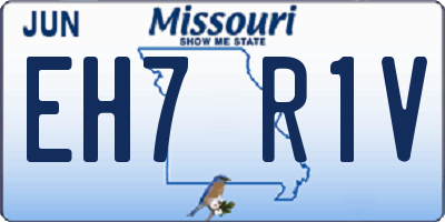 MO license plate EH7R1V
