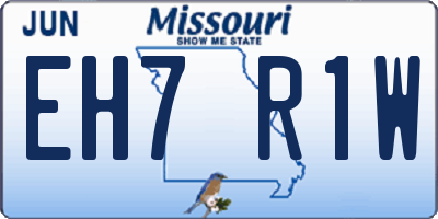 MO license plate EH7R1W