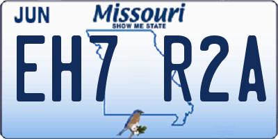 MO license plate EH7R2A
