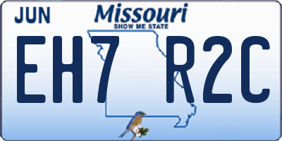 MO license plate EH7R2C
