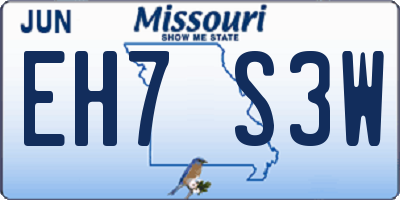 MO license plate EH7S3W