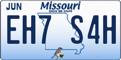 MO license plate EH7S4H