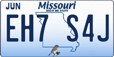MO license plate EH7S4J