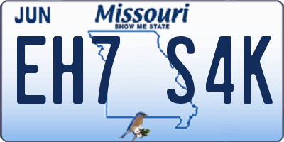 MO license plate EH7S4K