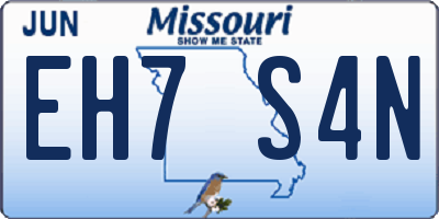 MO license plate EH7S4N