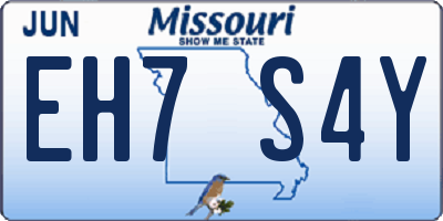 MO license plate EH7S4Y