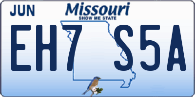 MO license plate EH7S5A