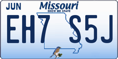 MO license plate EH7S5J