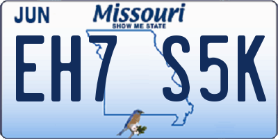 MO license plate EH7S5K