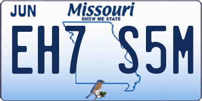 MO license plate EH7S5M