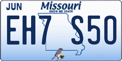 MO license plate EH7S5O