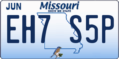 MO license plate EH7S5P