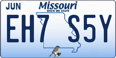 MO license plate EH7S5Y