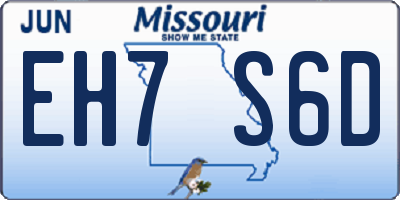 MO license plate EH7S6D