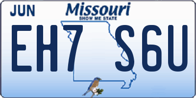 MO license plate EH7S6U