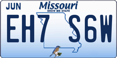 MO license plate EH7S6W