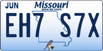 MO license plate EH7S7X