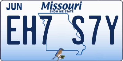 MO license plate EH7S7Y