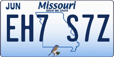 MO license plate EH7S7Z