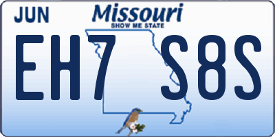 MO license plate EH7S8S