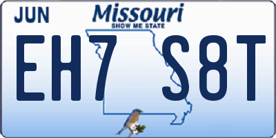 MO license plate EH7S8T