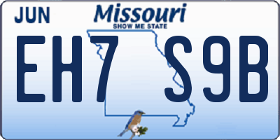 MO license plate EH7S9B