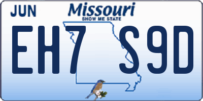 MO license plate EH7S9D